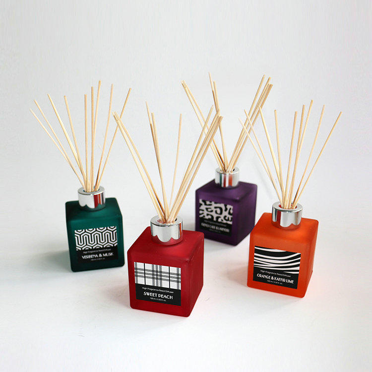 100ml reed diffuser in frosted glass bottle in window box