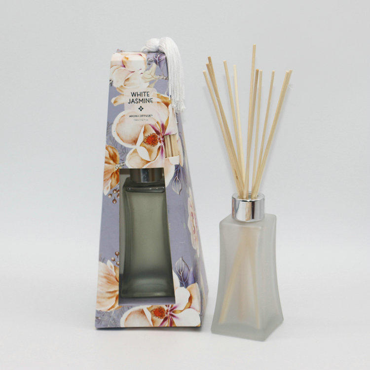 100ml frosted glass bottle reed diffuser with gold/silver lid