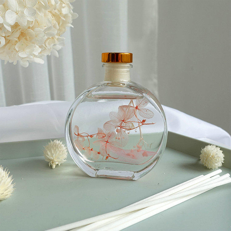 80ml reed flower diffuser in round glass bottle in box