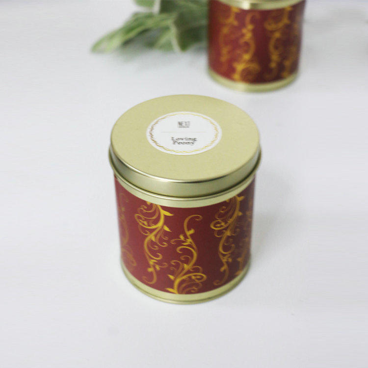  customizable logo and design paraffin/soy wax scetned candle in tin box