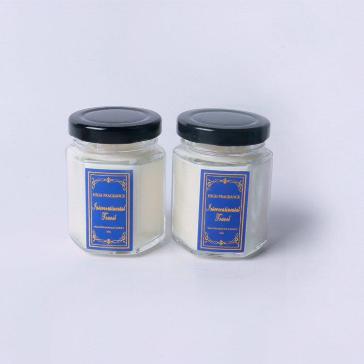 2*80g paraffin/soy wax scented candle in glass jar in gift box home decor