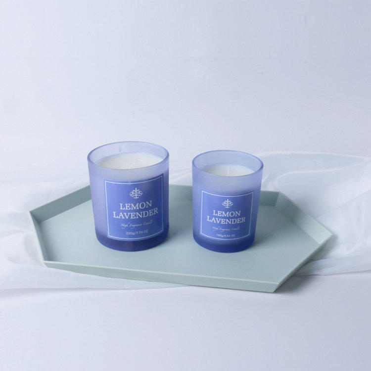 160g paraffin/soy wax scetned candle in glass cup in box for home