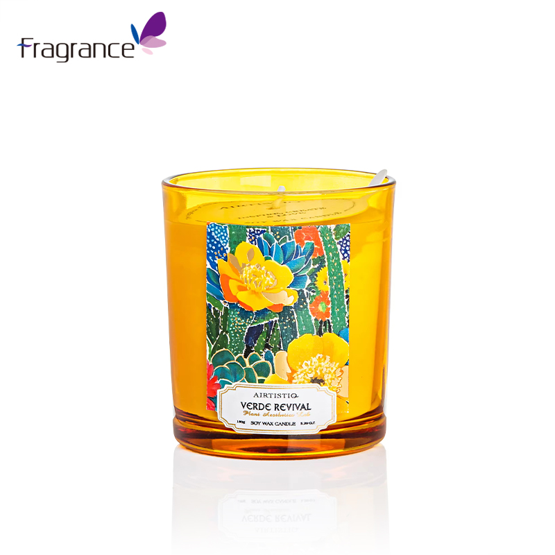 Wholesale Customized Luxury Home Fragrance Scent Colorful Glass Jar Scented Candles 150G
