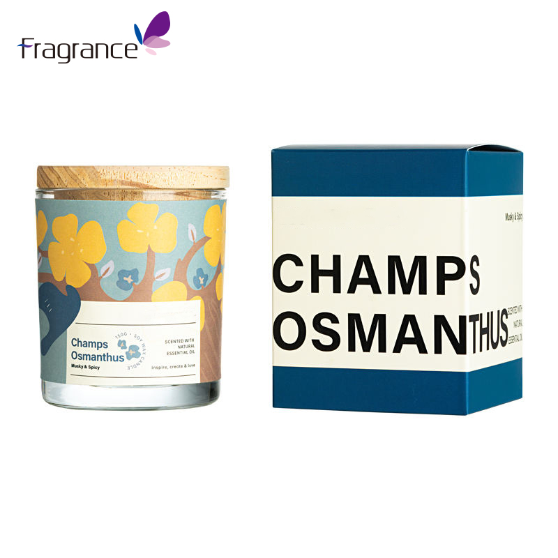 Home Fragrance air Freshener Glass Jar 150g Soy Wax Candles with Bamboo Lid