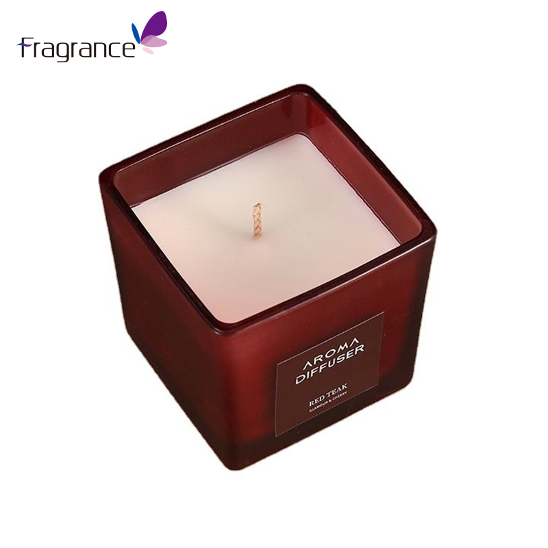 Customizable square Bottle Soy Wax Aroma Therapy Scented Candle Decoration Gift Set