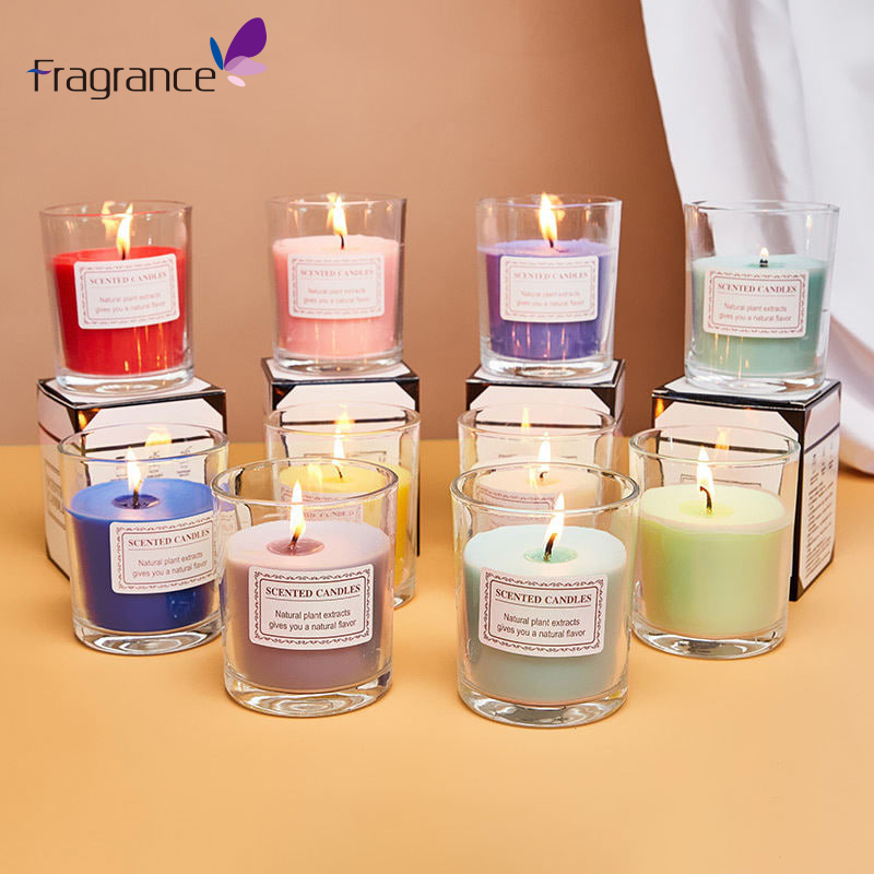 Wholesale Custom Clear Glass Luxury Scent Private Label Healing Glass Jar Aromatherapy Soy Wax Scent